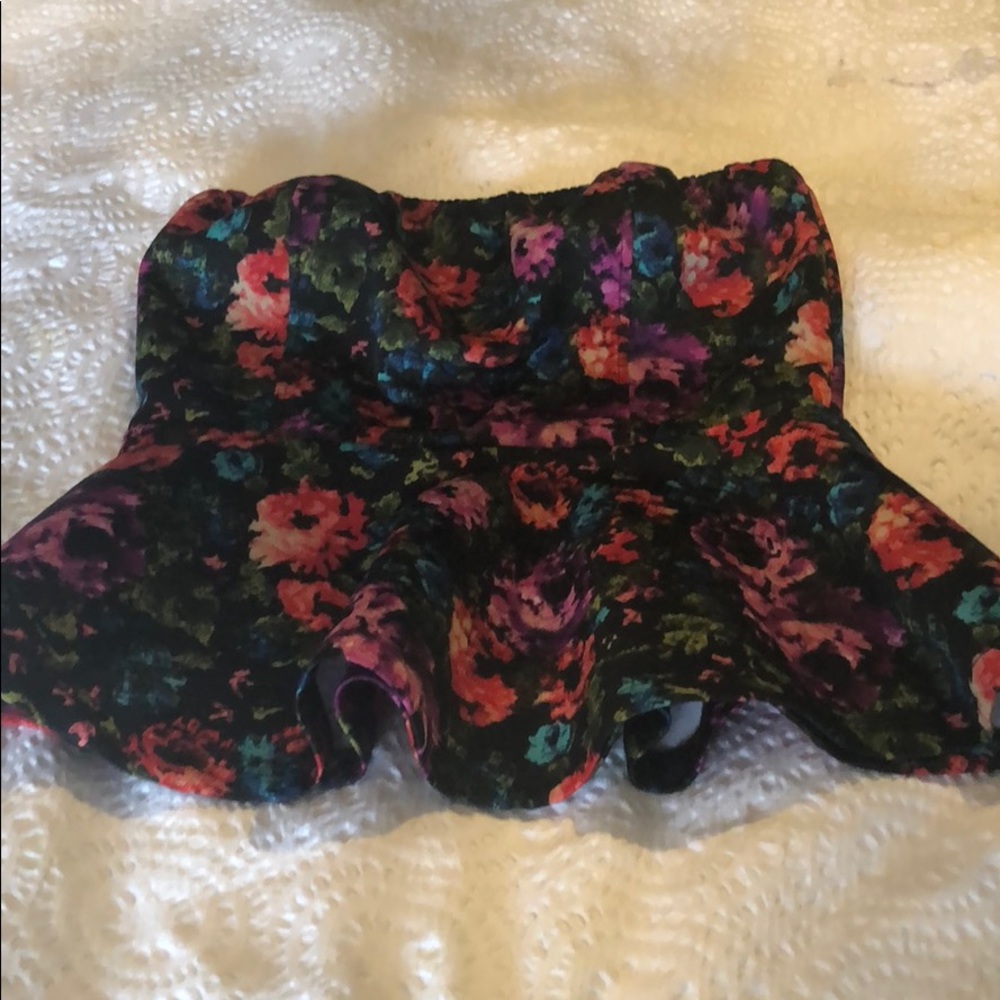 Flower blouse peplum halter